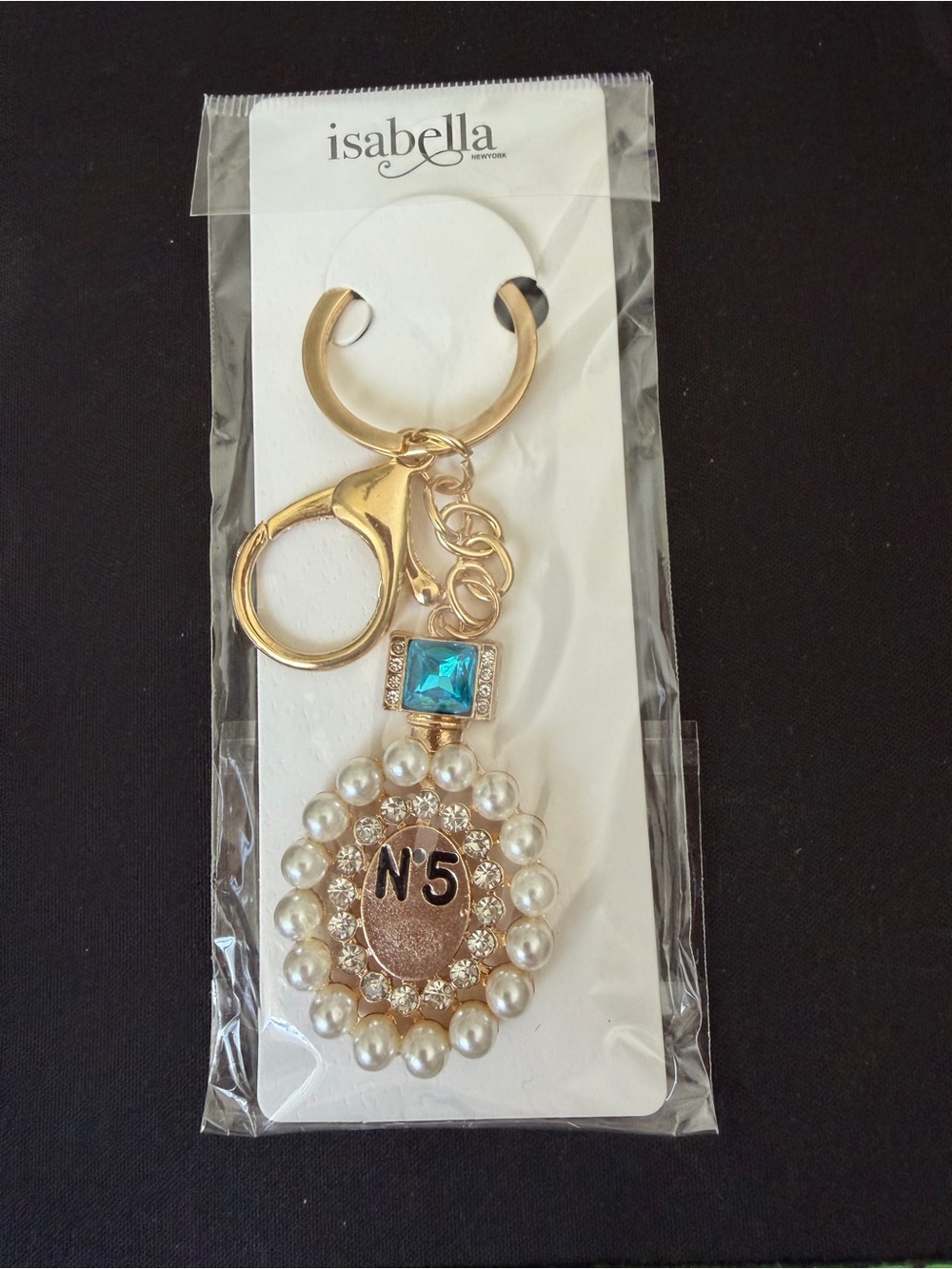 Gold Pearl N5 Charm Keychain Bag charm